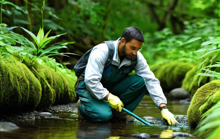 환경경영 학습 방법 - **Prompt: University Student Engaged in Environmental Studies**
    A bright, well-lit image of a di...