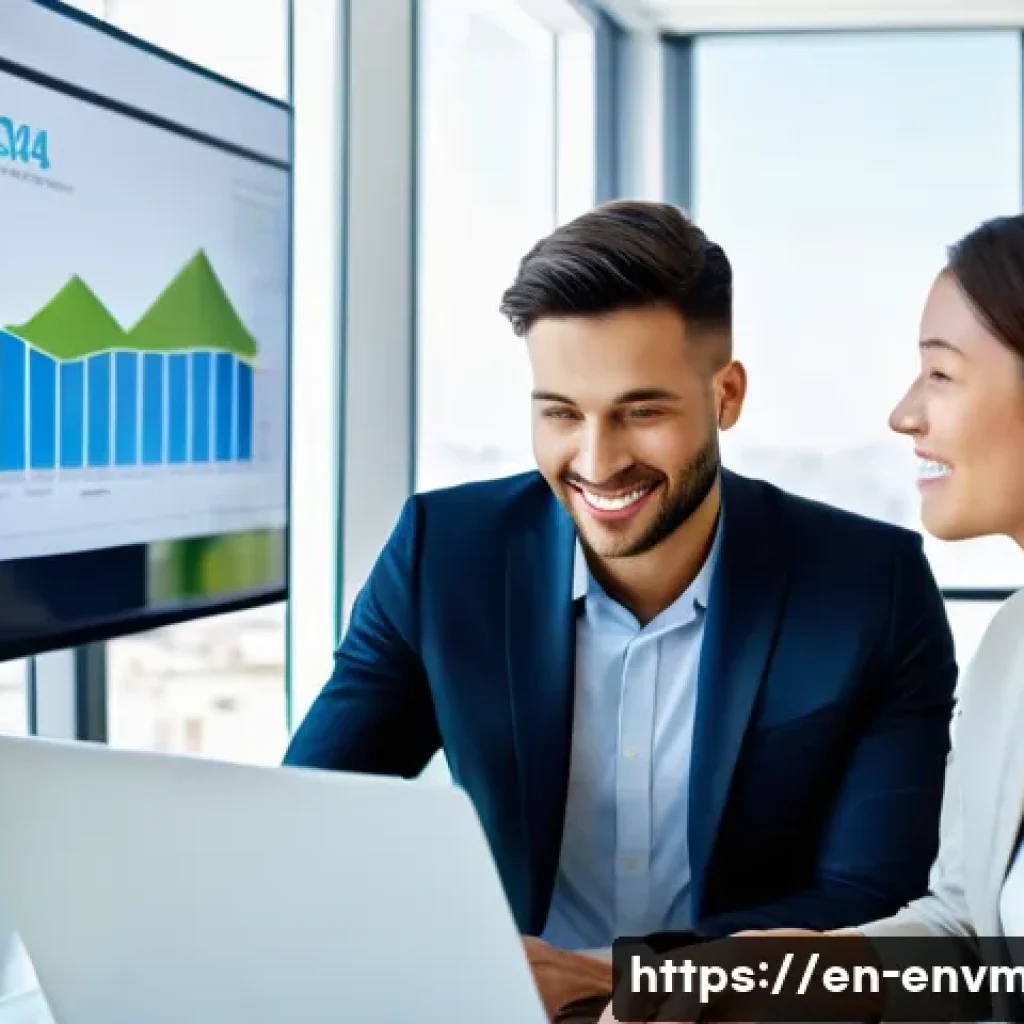 환경경영 전공자의 취업 전략 - **Prompt:** A diverse group of four young professionals (two men, two women) in their late 20s to ea...